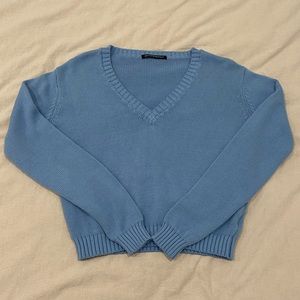 Brandy Melville Sky Blue V-Neck Sweater